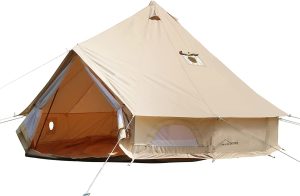 DANCHEL OUTDOOR 4 Season Camping Bell Tent with Stove Jacks