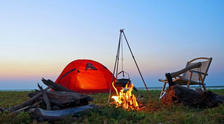 Outdoor camping campfire