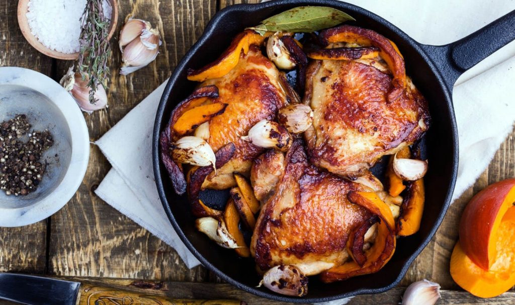 Roasted campfire chicken legs