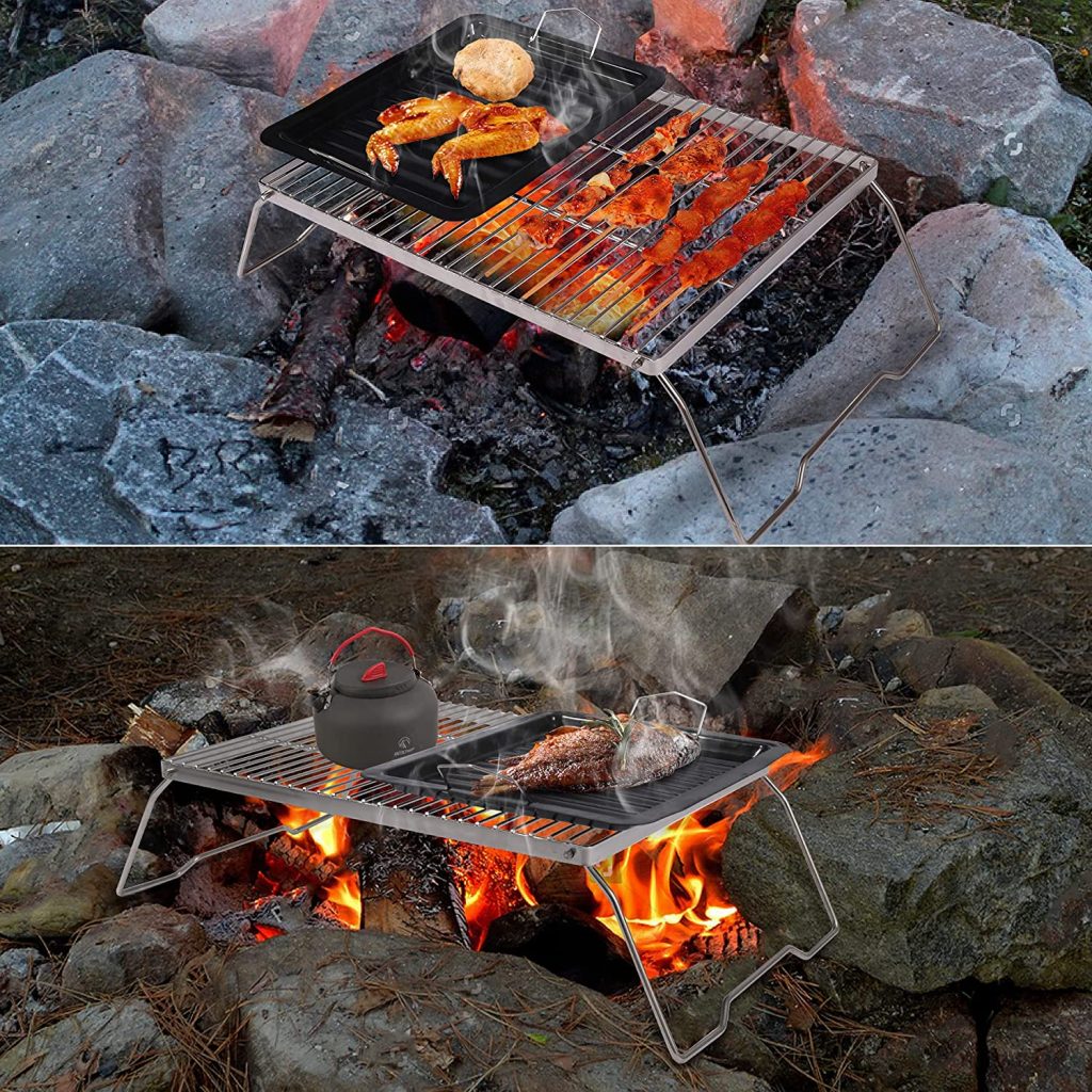 REDCAMP Folding Campfire Grate