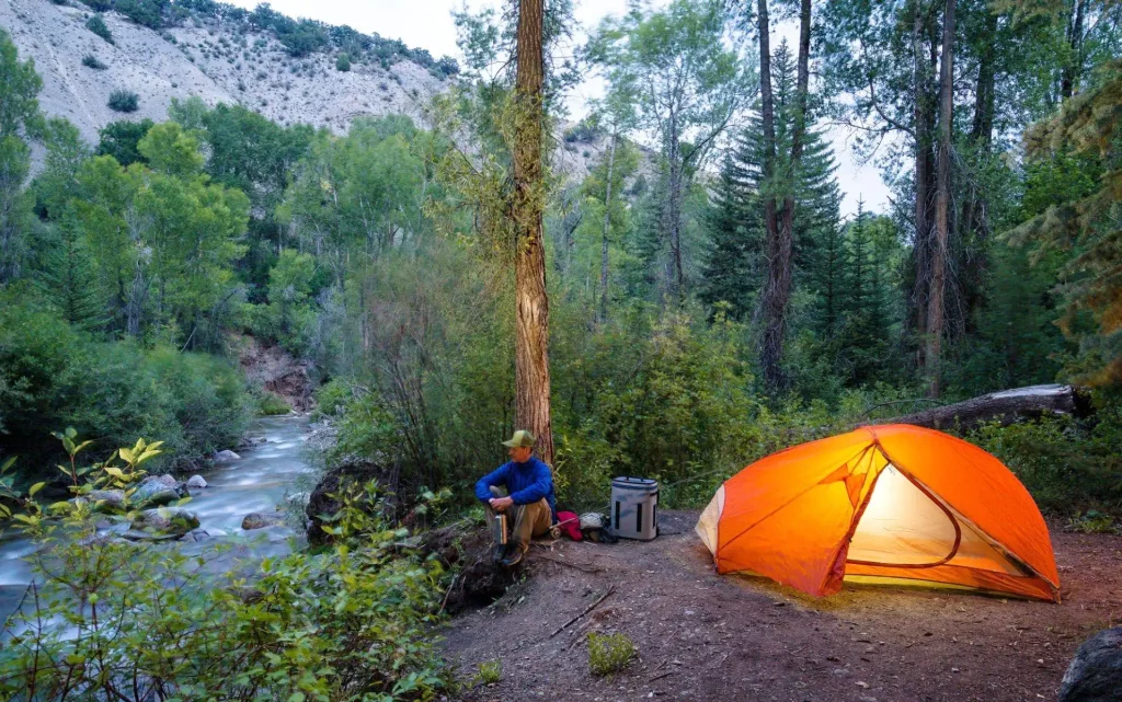 Fly Fish Backcountry Camp Along Creek