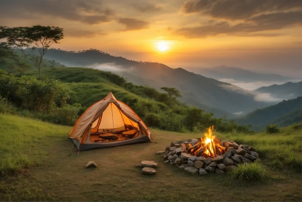 Camping scene at Nilachal, Bandarban