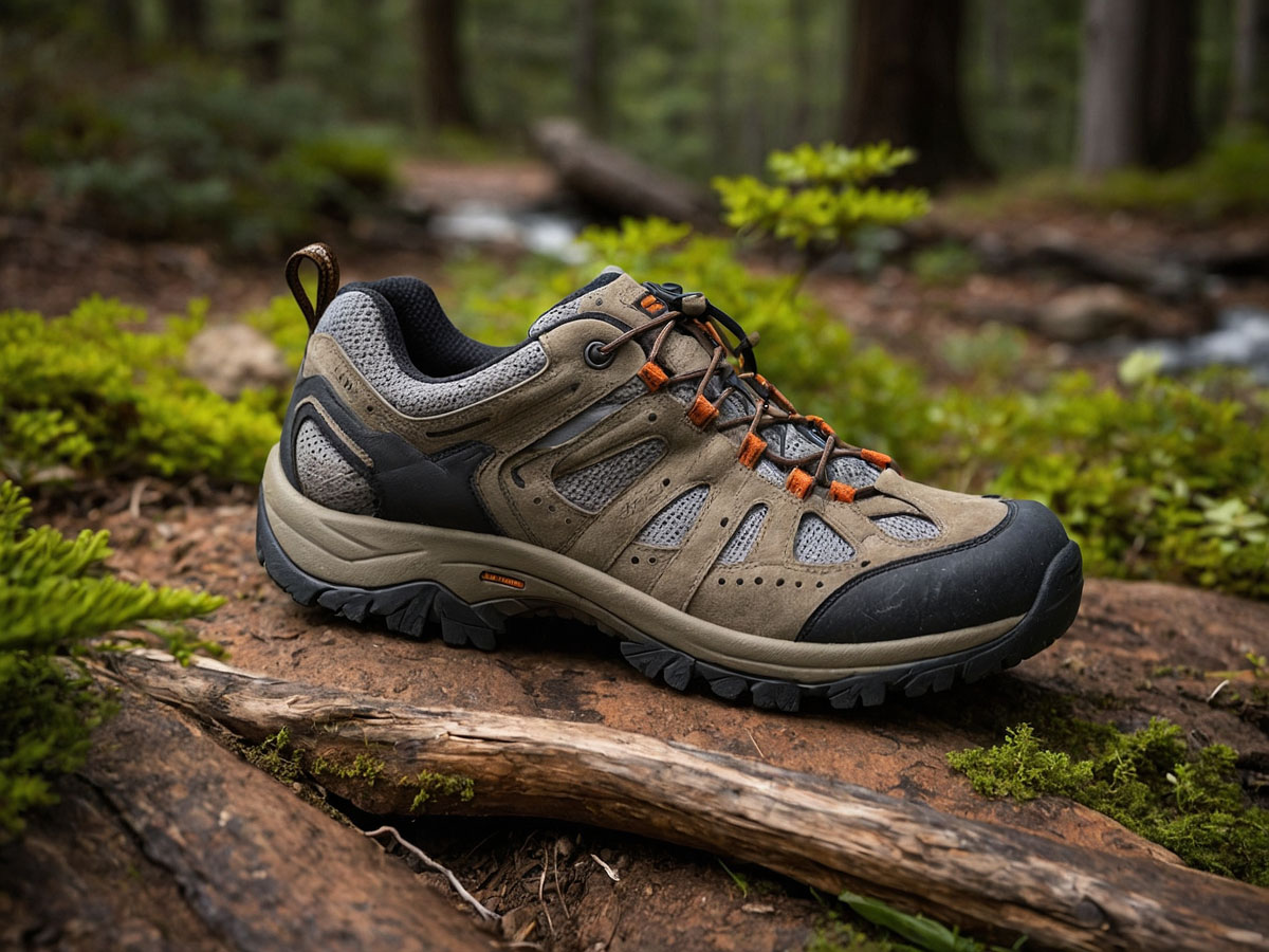 Visual representation of hiking shoes' advantages like durability and support