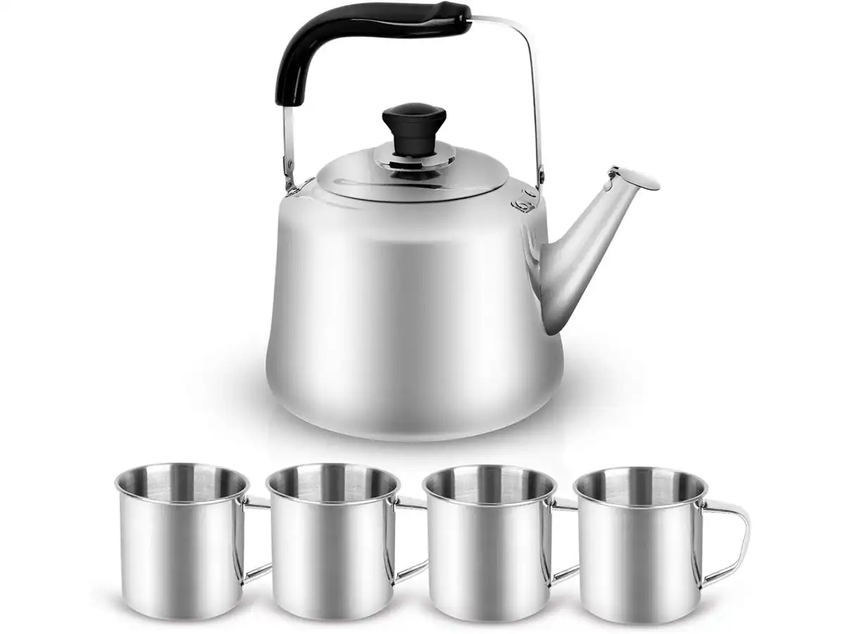 Odoland 4L Camping Kettle Set with 4 Cups