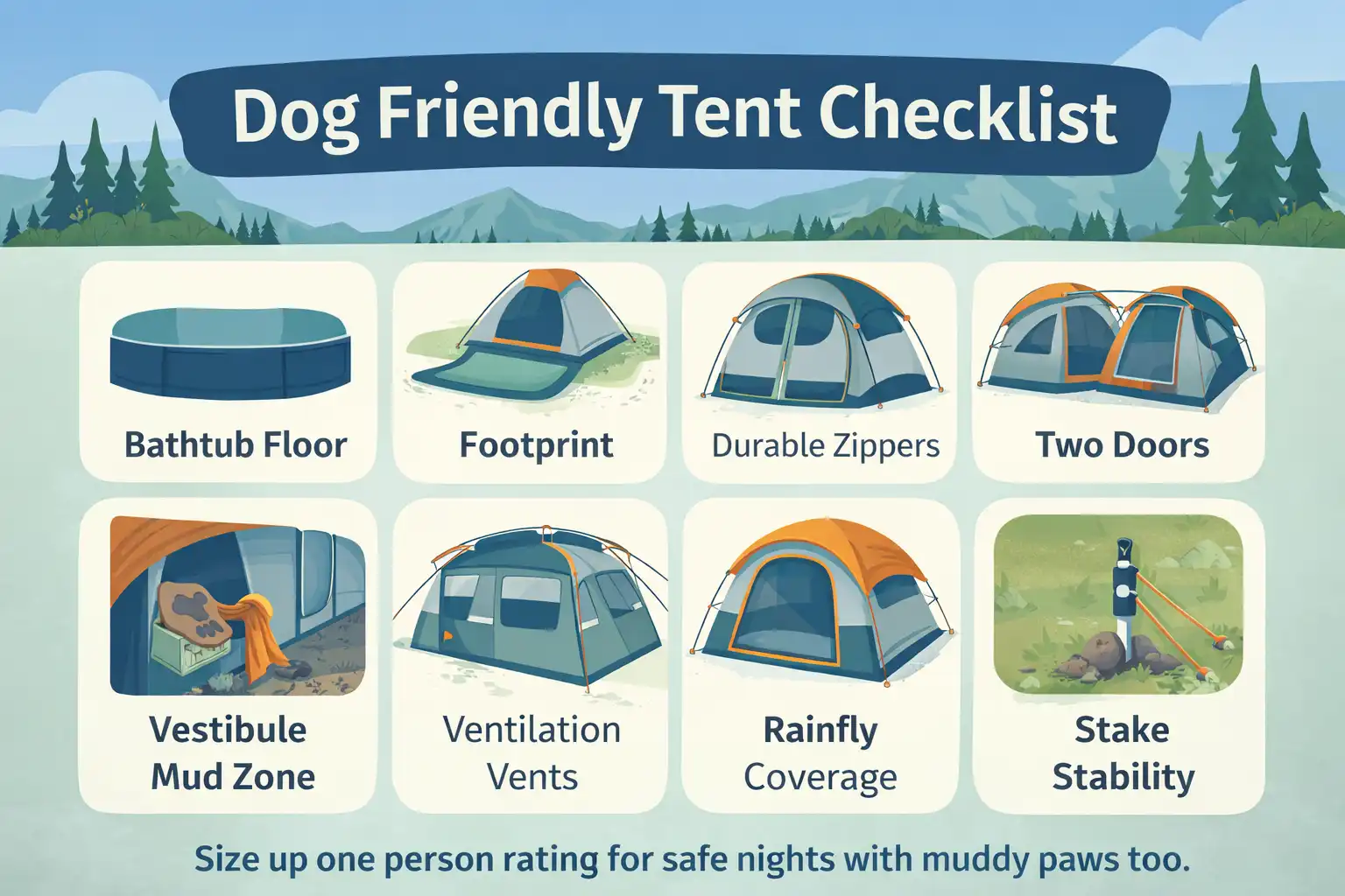 checklist for choosing a dog friendly tent