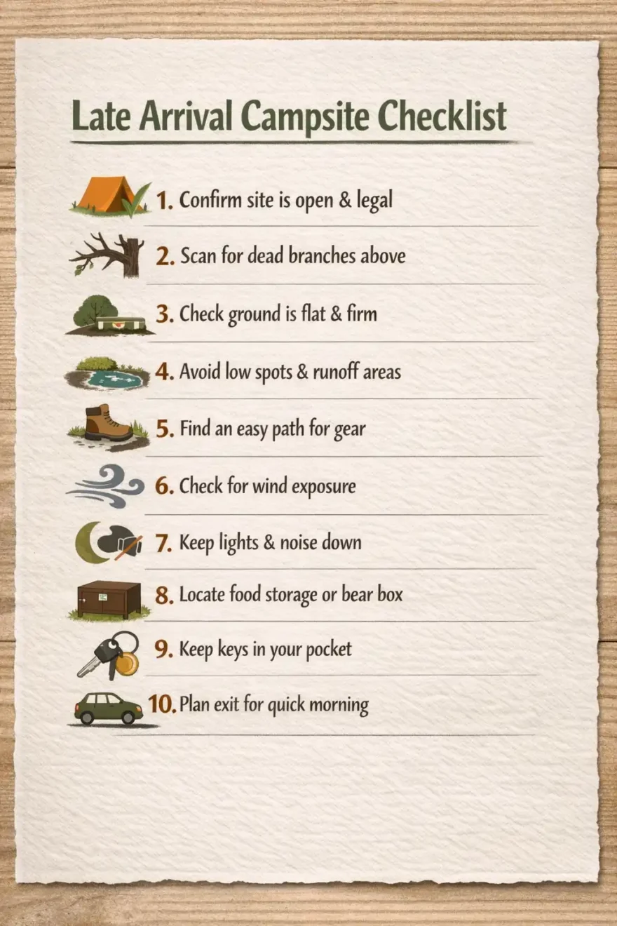 night campsite safety checklist