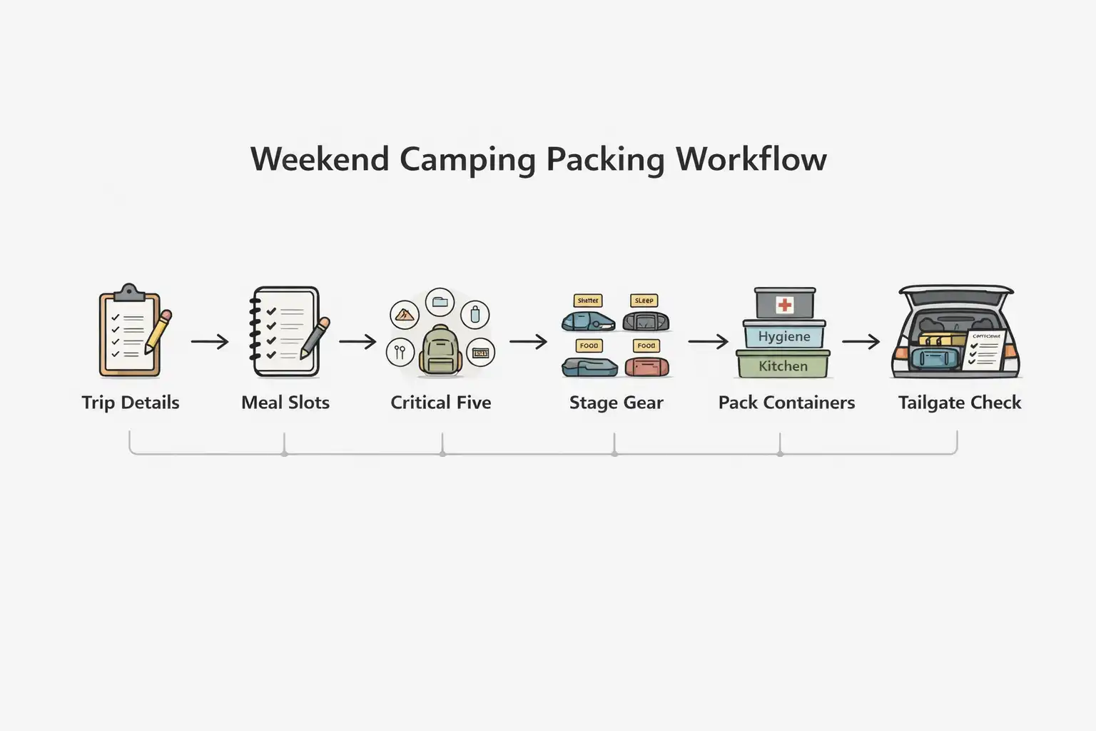 weekend checklist workflow infographic