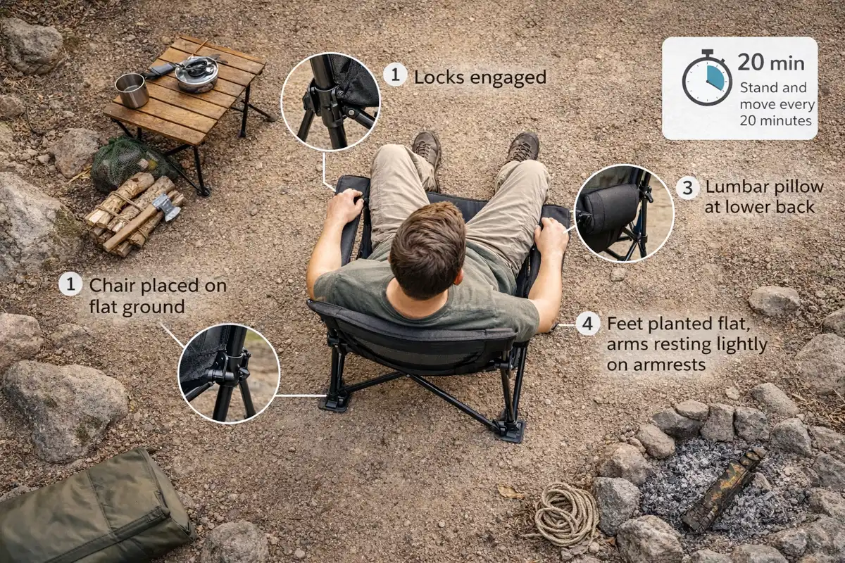simple chair setup for better posture and lower back comfort