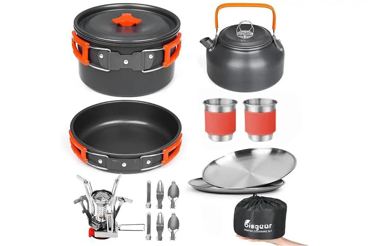 Bisgear Camping Cookware Kettle Mess Kit Bisgear Camping Cookware Kettle Mess Kit