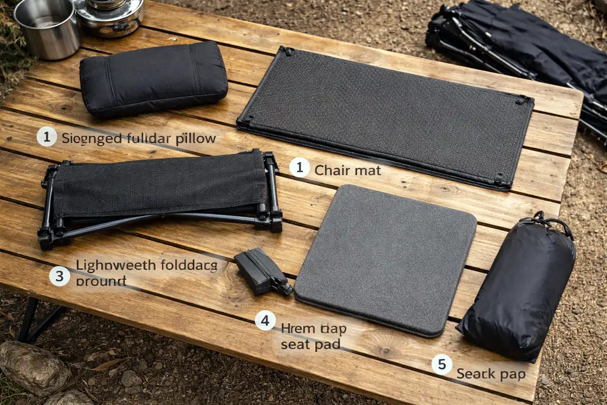 lumbar pillow footrest chair mat and seat pad for camp comfort