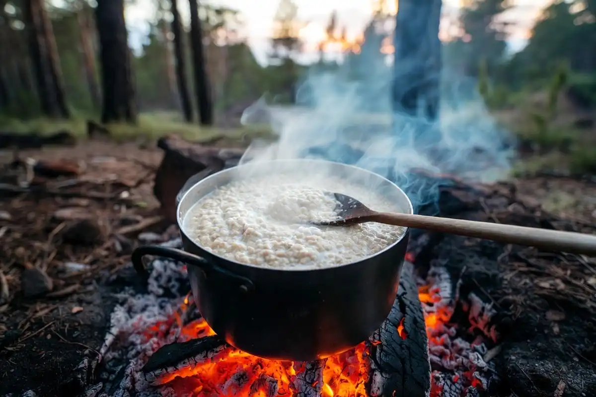 Cook Oatmeal Over a Campfire
