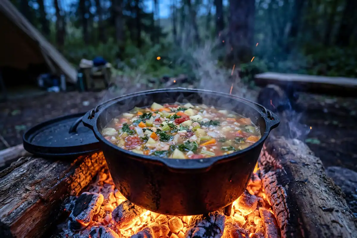 Cook Soup Over a Campfire Without Scorching the Bottom