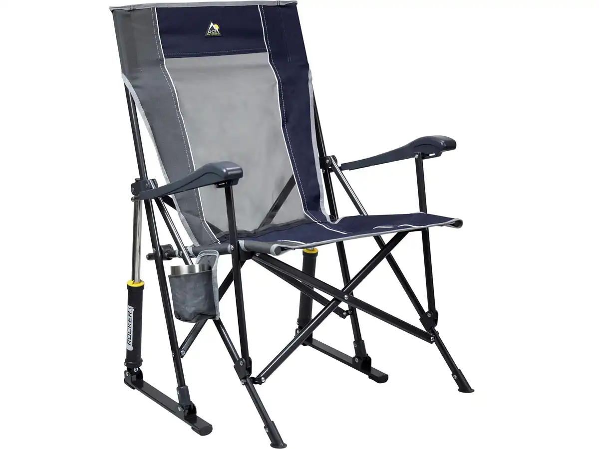 GCI OUTDOOR RoadTrip Rocker Camping Chair. Portable, Folding Rocking Chair with Solid, Durable Armrests