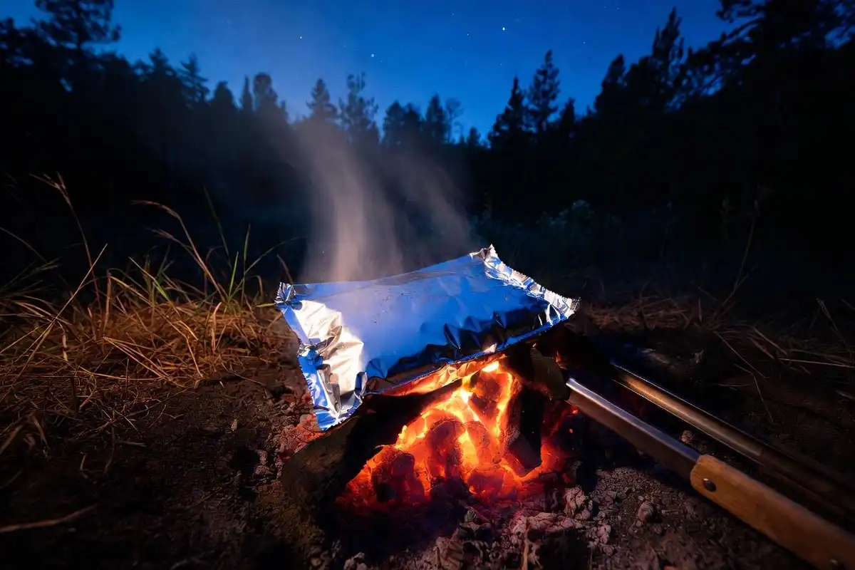 Make a Foil Packet Meal Over Campfire Coals