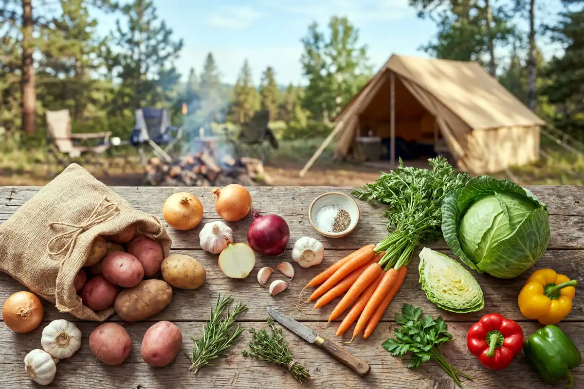 Fresh vegetables for multi-day camping trips