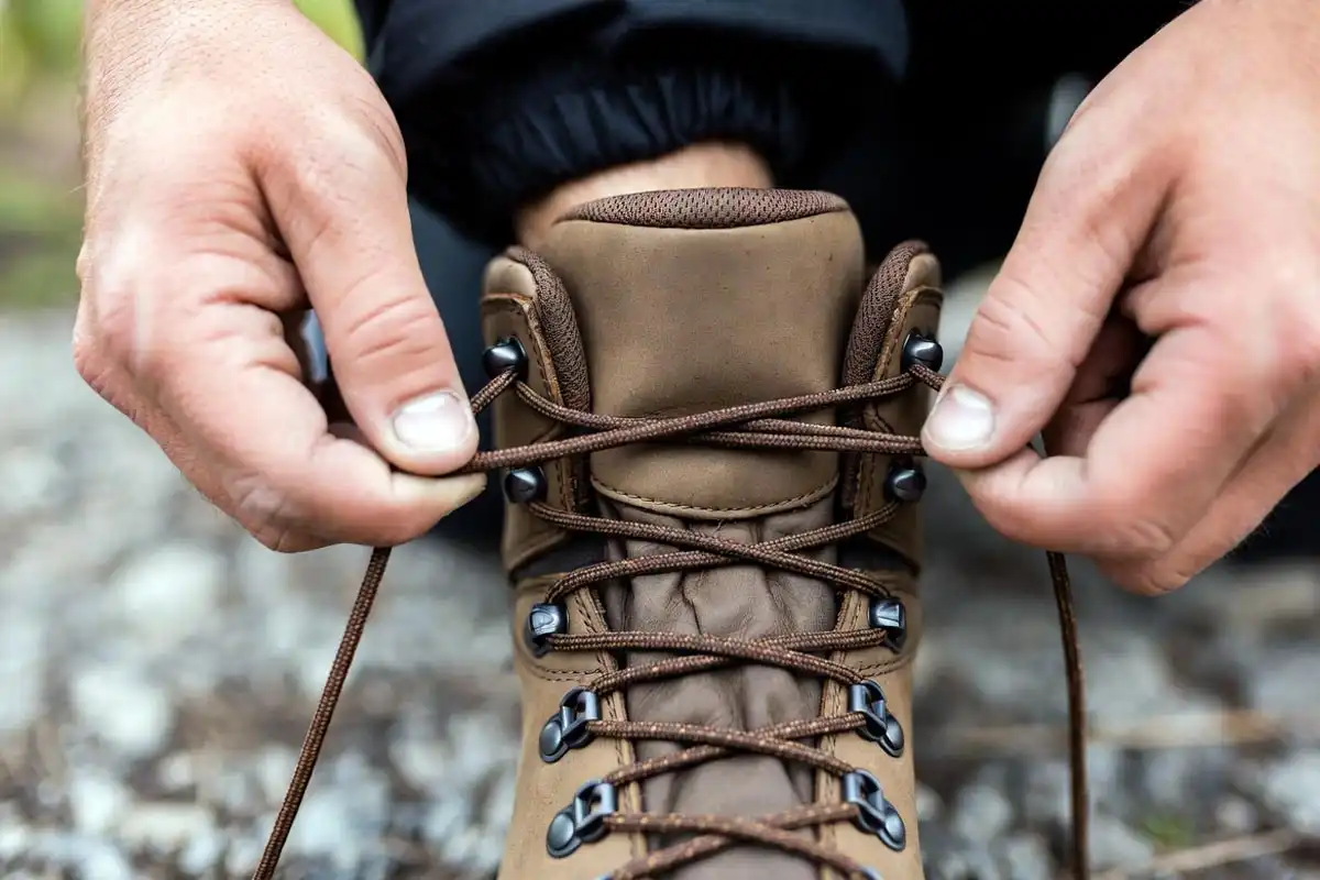 heel lock lacing technique on trail boots