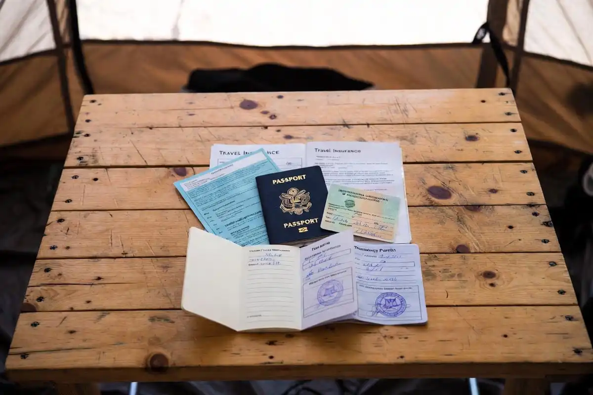 passport trekking permits and travel insurance documents