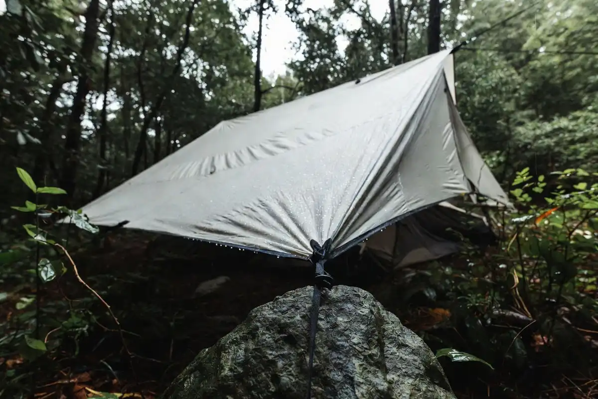 mid panel tie out fixing tarp sag and pooling