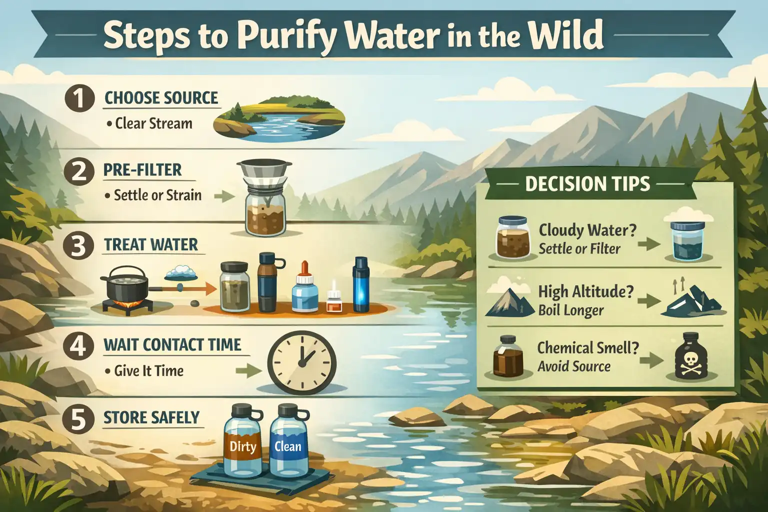 water purification methods in the forest