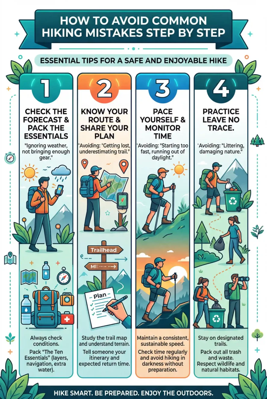 Infographic of How to Avoid Common Hiking Mistakes