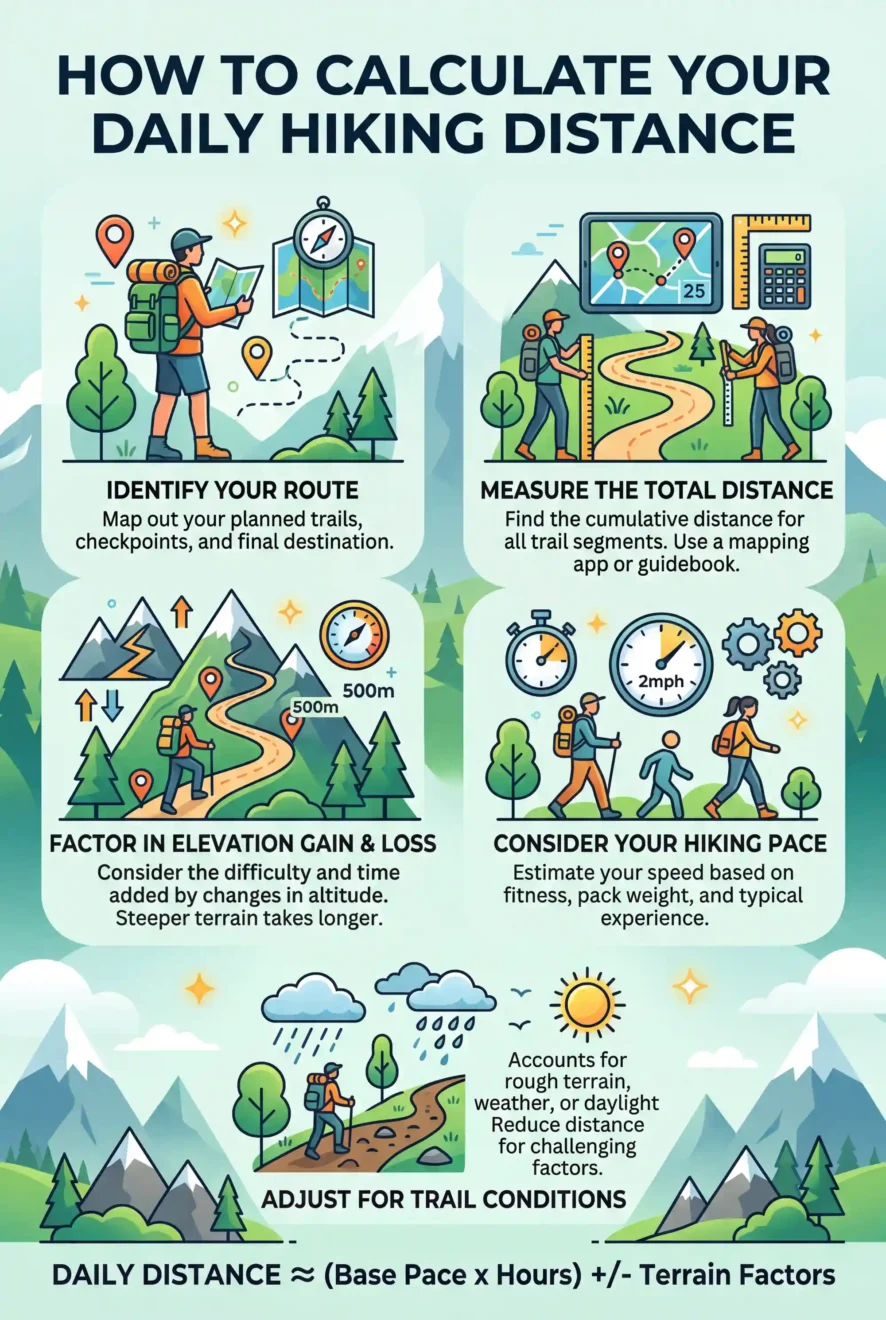 Infographic of How to Calculate Your Daily Hiking Distance