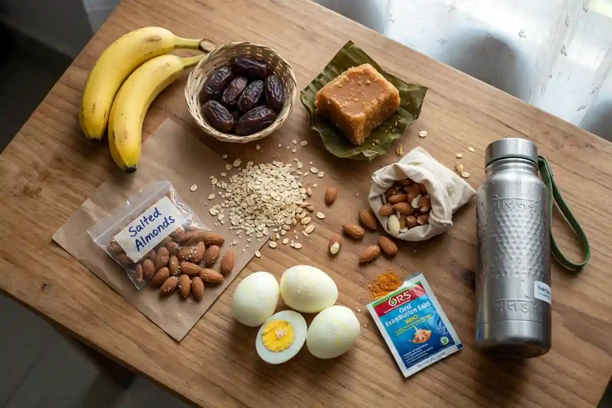 Healthy food spread for Kedarnath trek training and trail energy