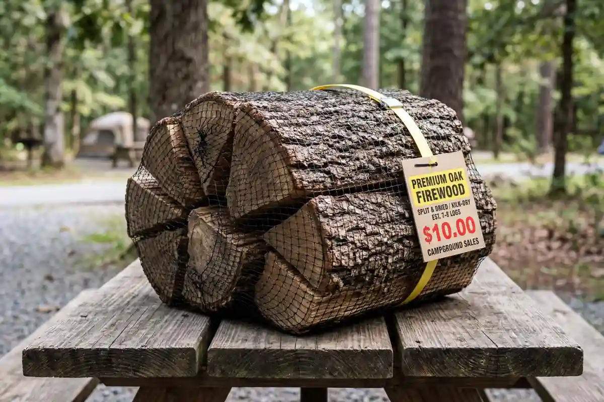 Standard 0.75 cubic foot firewood bundle with split hardwood