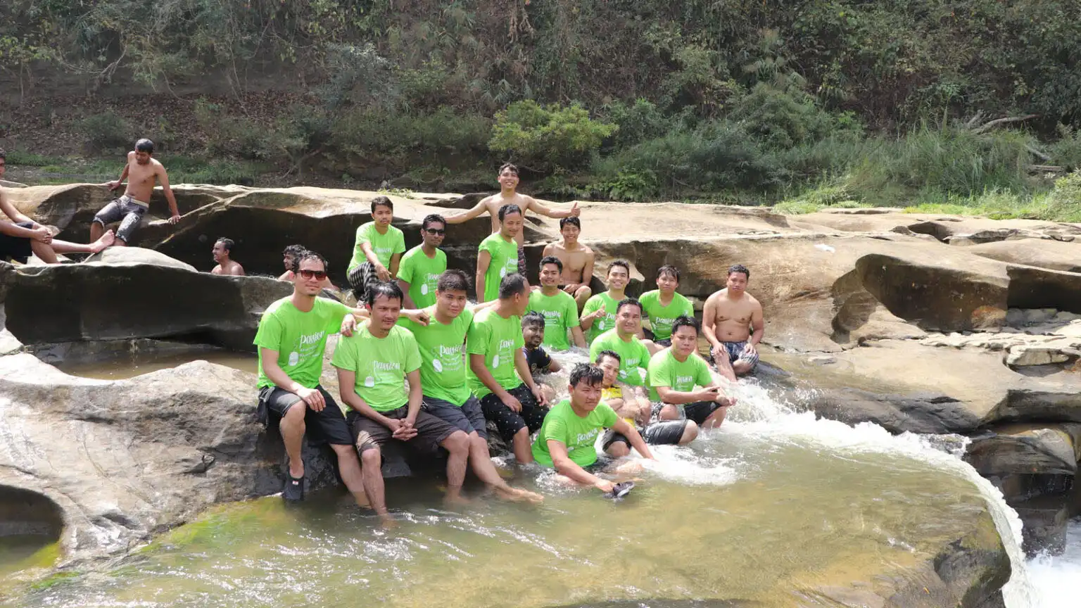 At Nafakhum Waterfall with a group of friends