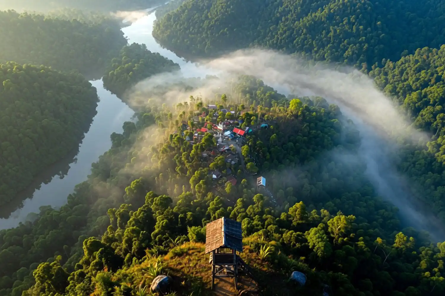 Sukhiya Valley sunrise view over Matamuhuri River