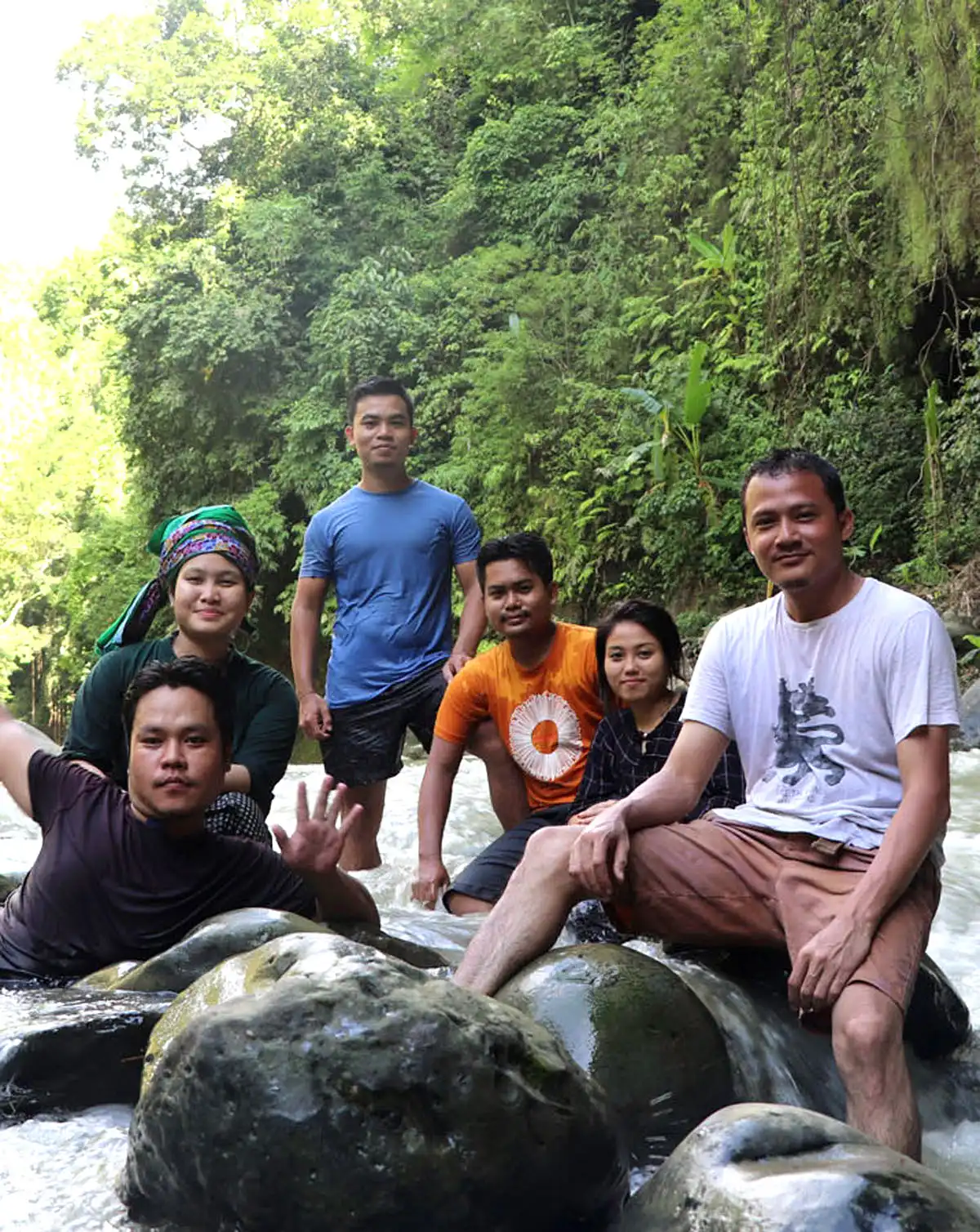 Traveling with a group of friends at Debotakhum lake