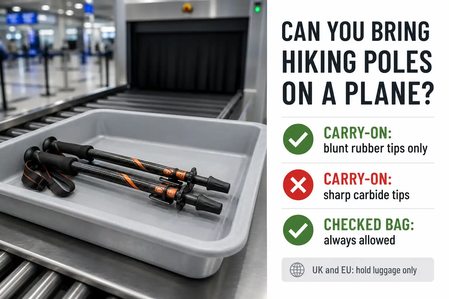 Hiking poles airport security rules