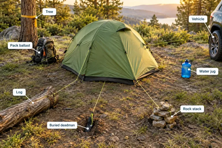 How to Secure a Tent Without Stakes: 7 Anchors That Hold
